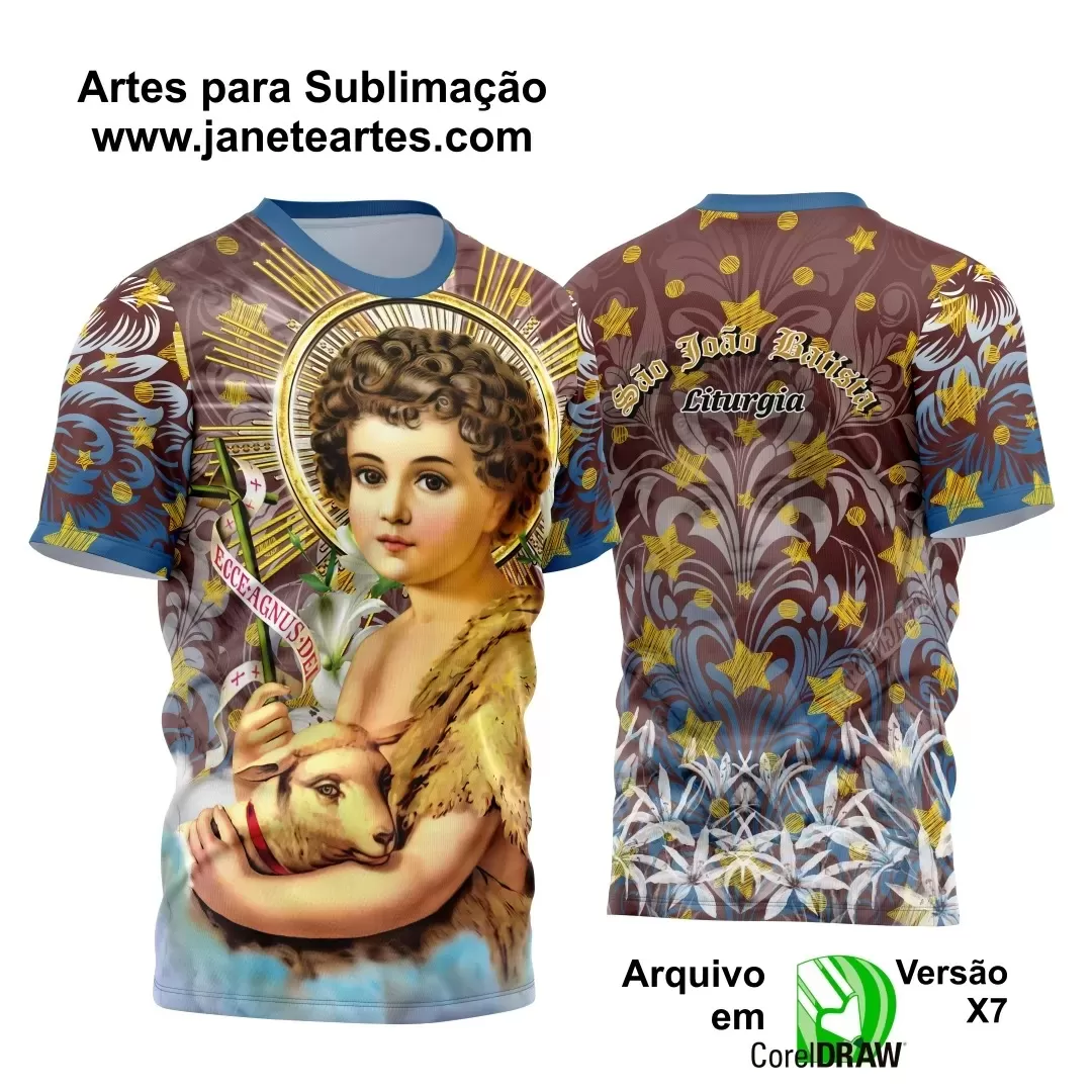  Arte Estampa Camisa  2024 - Religião - Festejo - São João Batista 2024 - 2025 