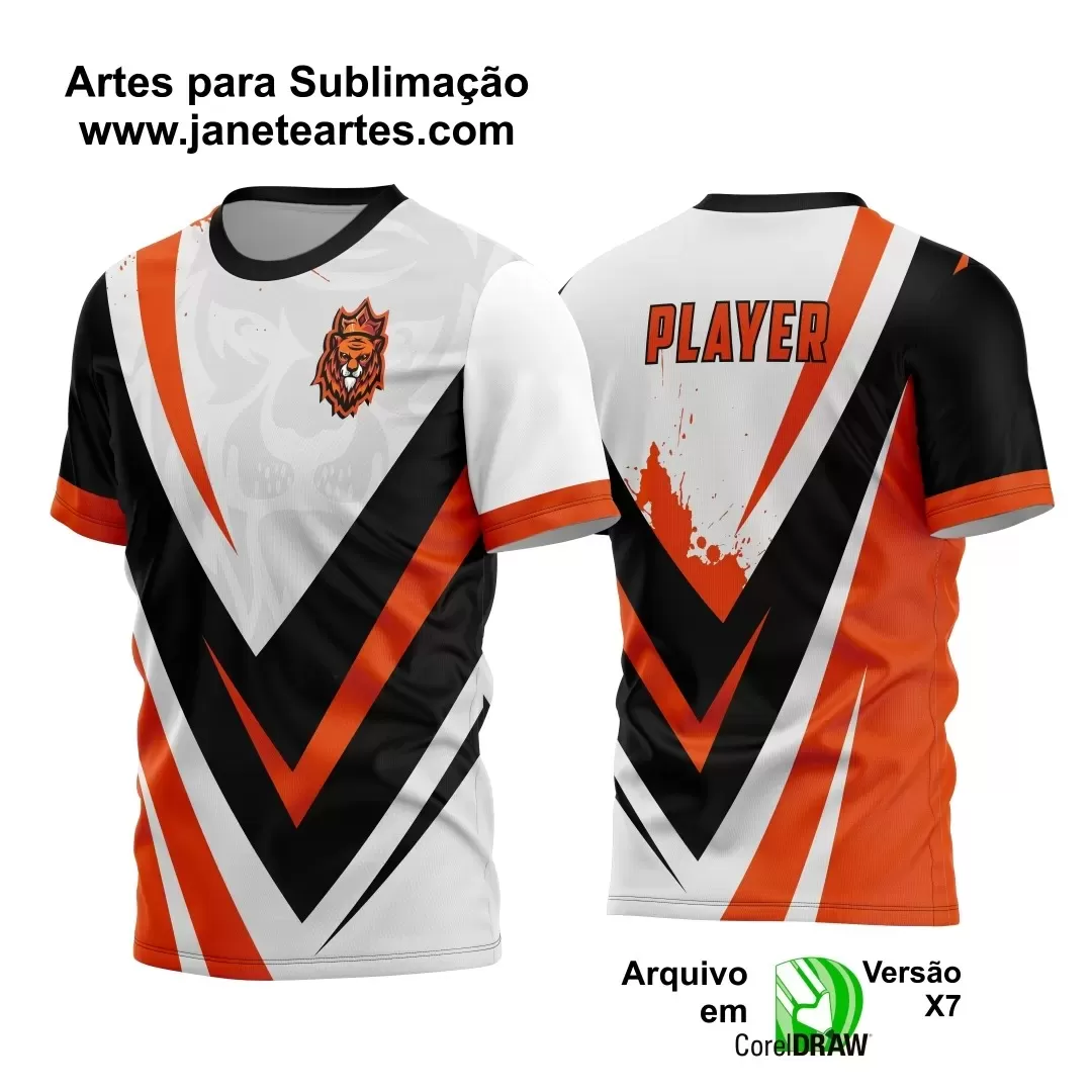  Arte Estampa - Camisa Laranja e Preta - Game 2024 - 2025