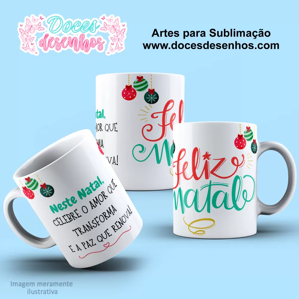  Arte Estampa Caneca - Sublimação - Natalina - 2024 - 2025 