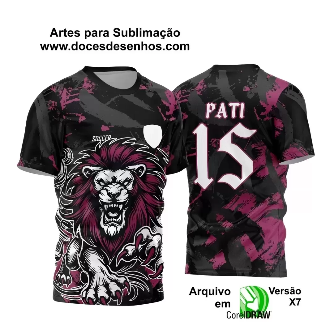  Arte Vetor - Camisa de Interclasse Personalizada Rosa - Jogos Internos - Leão - 2024 - 2025