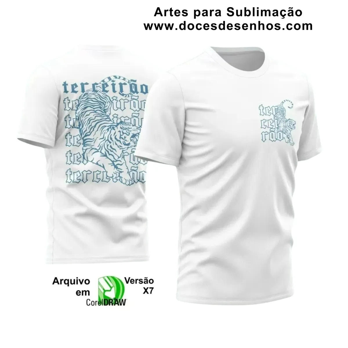  Estampa Para Camiseta Escolar – Arte Vetor - Uniforme Concluintes 2025 – Terceirão: Estilo Tigre