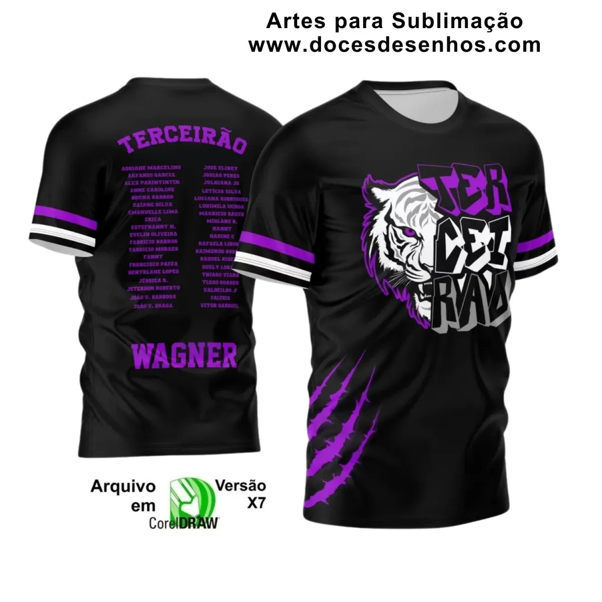  Estampa Para Camiseta Escolar – Arte Vetor - Uniforme Concluintes 2025 – Terceirão: Estilo Tigre