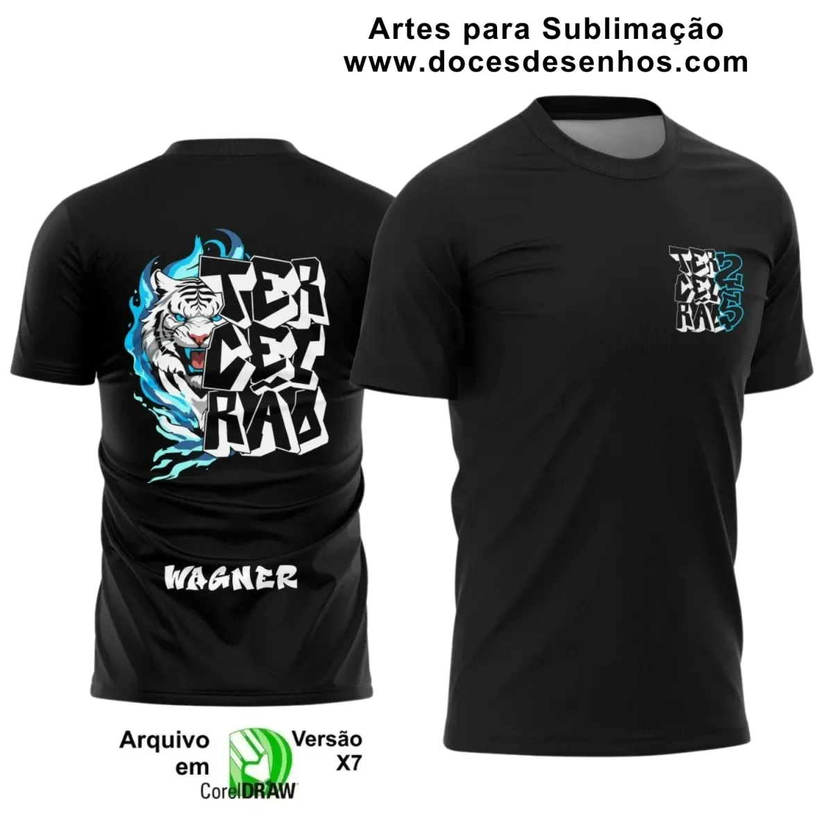  Estampa Para Camiseta Escolar – Arte Vetor - Uniforme Concluintes 2025 – Terceirão: Estilo Tigre