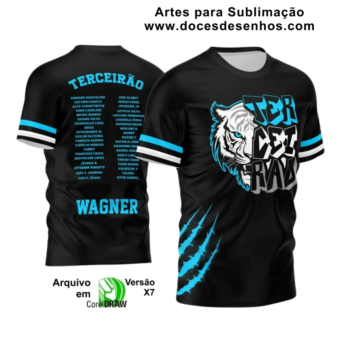  Estampa Para Camiseta Escolar – Arte Vetor - Uniforme Concluintes 2025 – Terceirão: Estilo Tigre