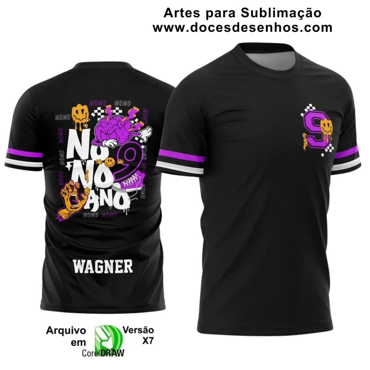  Estampa para Camiseta Escolar – Arte Vetor - Uniforme Concluintes 2025 – Formandos 9º Ano: Estilo Cérebro