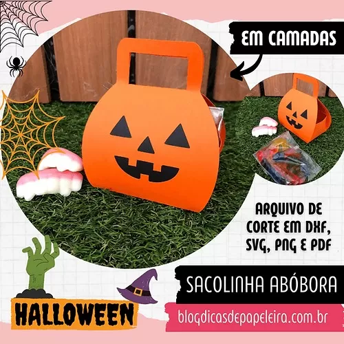 Arquivos De Corte – Sacolinha Abóbora Halloween – Dicas De Papelaria