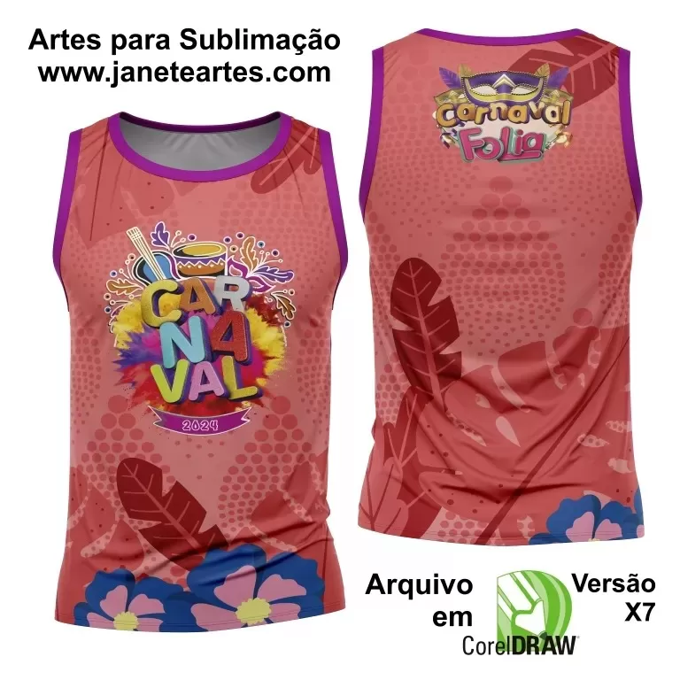 Arte Camisa Bloco Abadá Sublimação Carnaval 2024 - Modelo 101