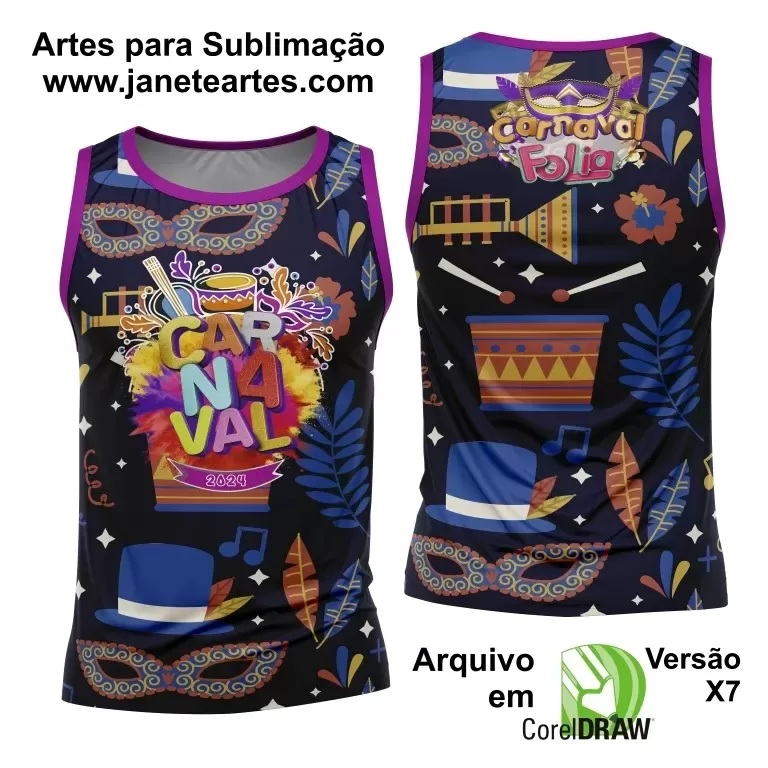 Arte Camisa Bloco Abadá Sublimação Carnaval 2024 - Modelo 138