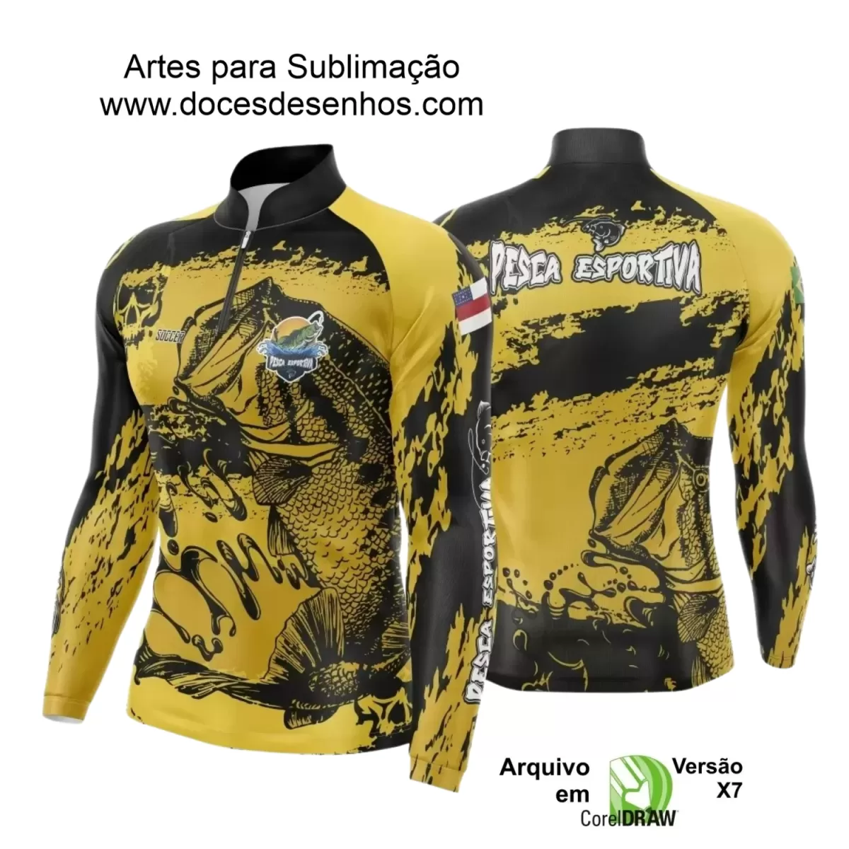 Arte Camiseta de Pesca Esportiva - 2024- 2025 - Templates Prontos