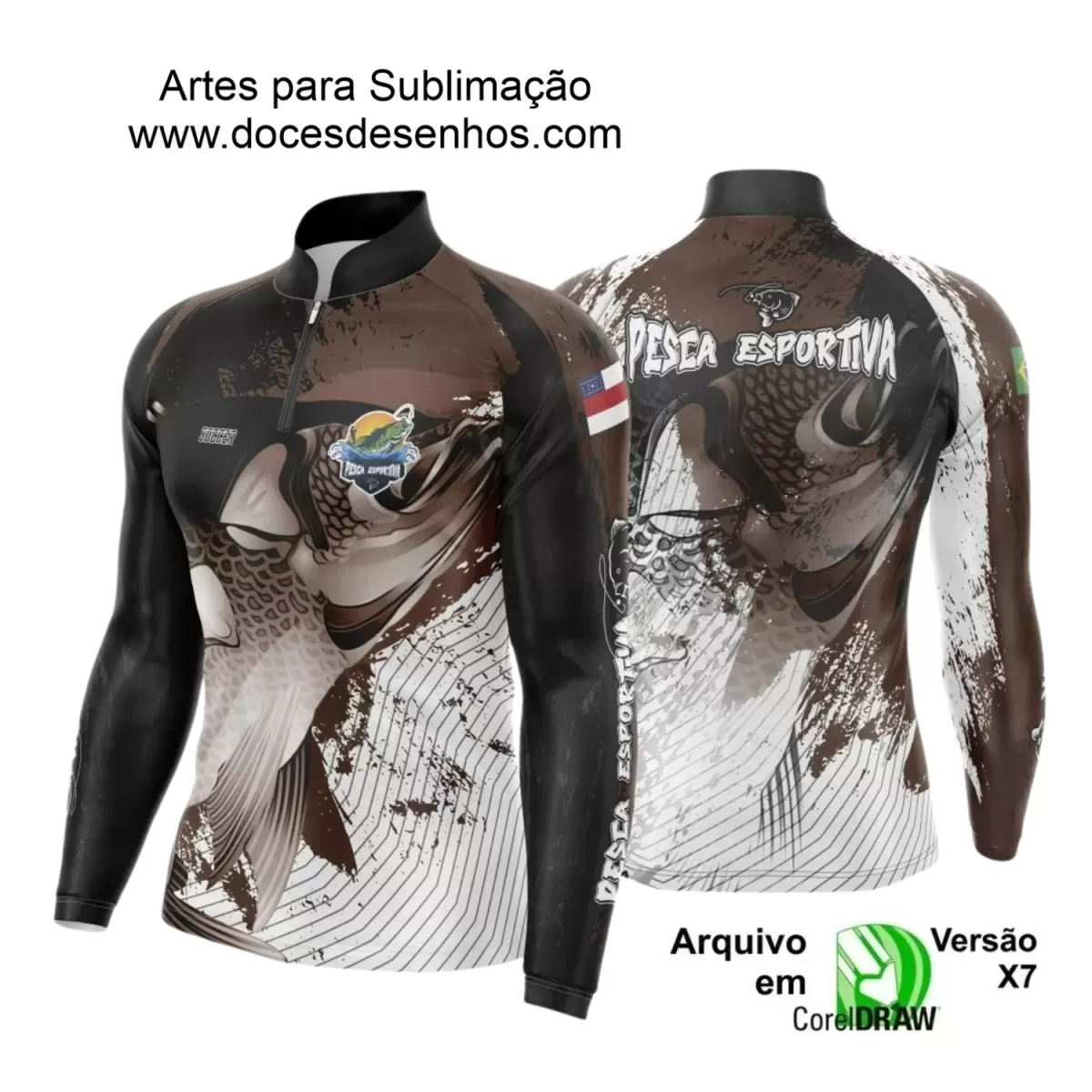 Arte Camiseta de Pesca Esportiva - 2024- 2025 - Templates Prontos