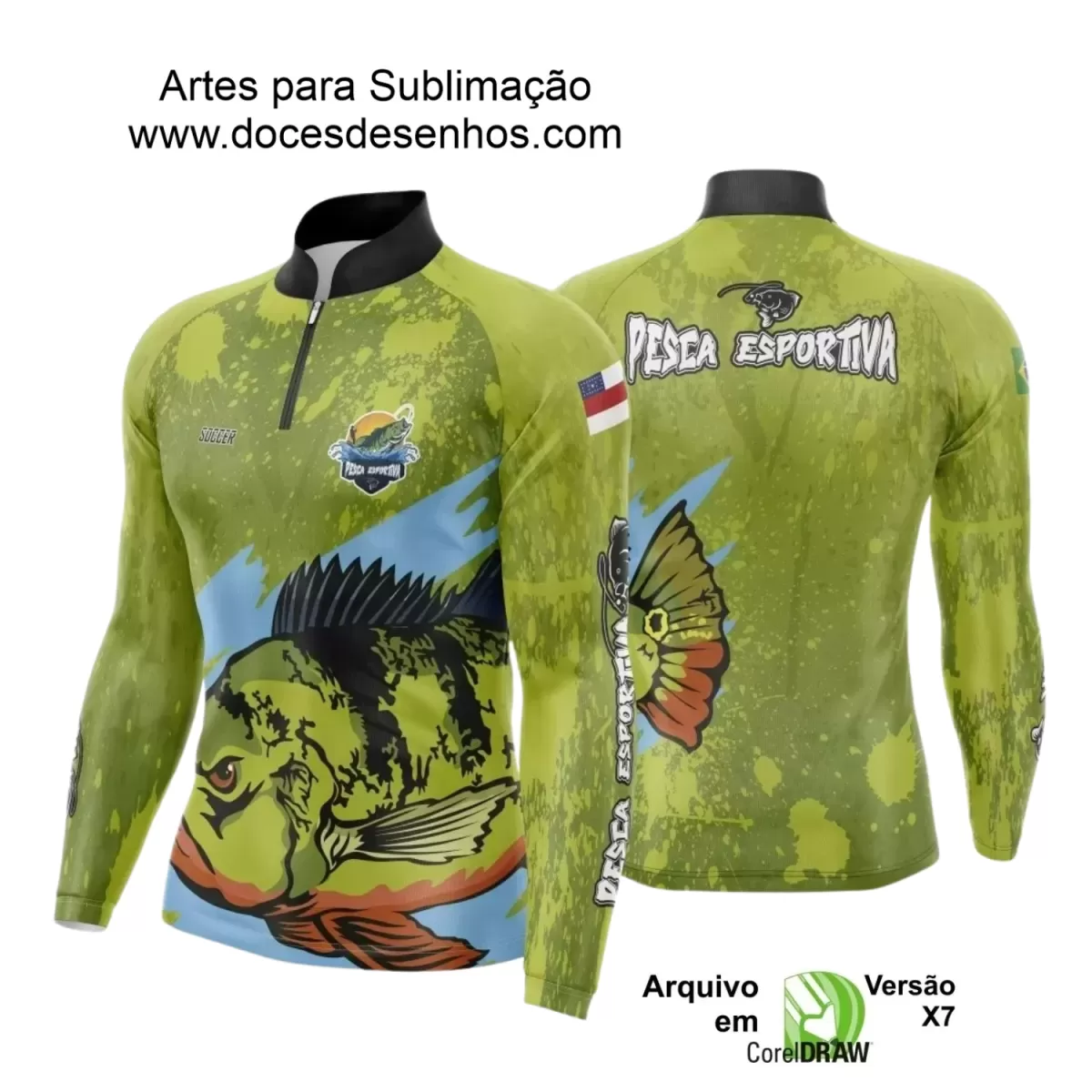 Arte Camiseta de Pesca Esportiva - 2024- 2025 - Templates Prontos