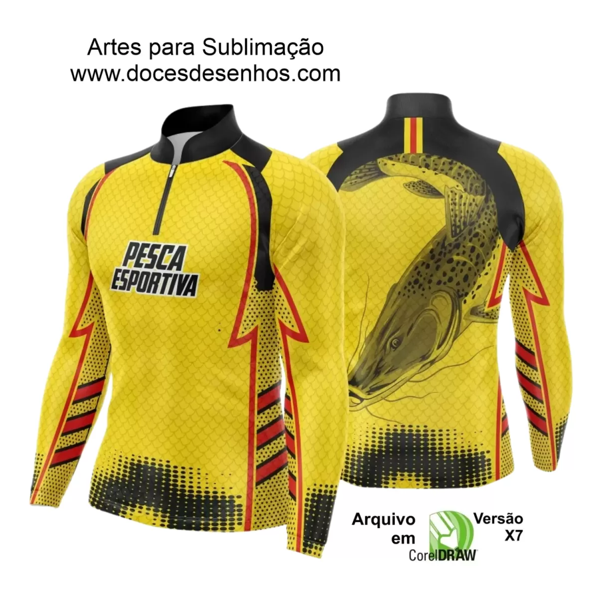 Arte Camiseta de Pesca Esportiva - 2024- 2025 - Templates Prontos