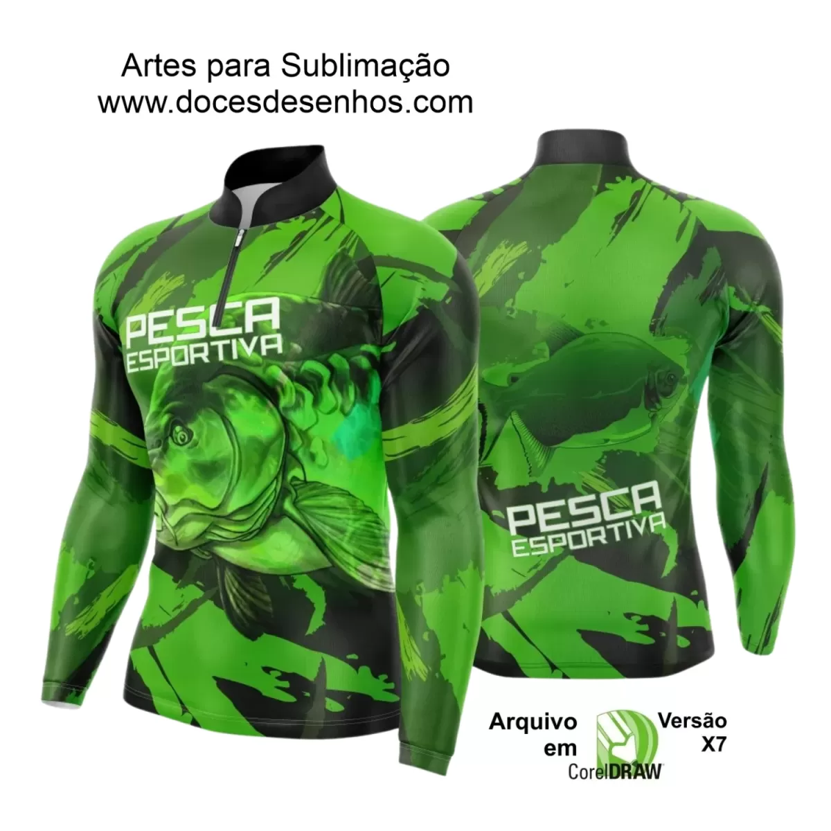 Arte Camiseta de Pesca Esportiva - 2024- 2025 - Templates Prontos