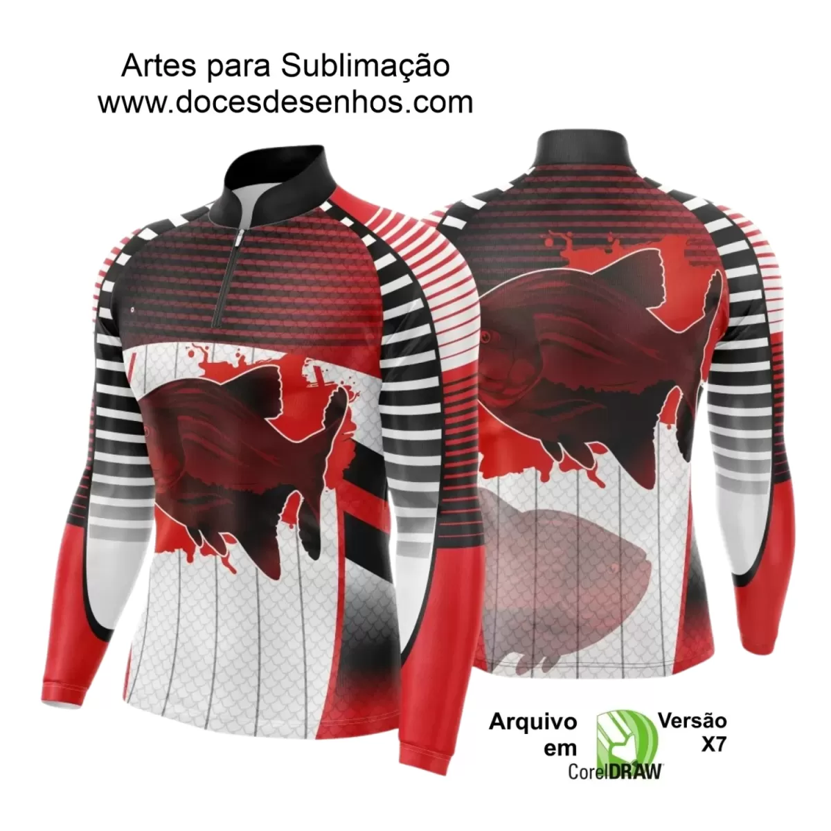 Arte Camiseta de Pesca Esportiva - 2024- 2025 - Templates Prontos