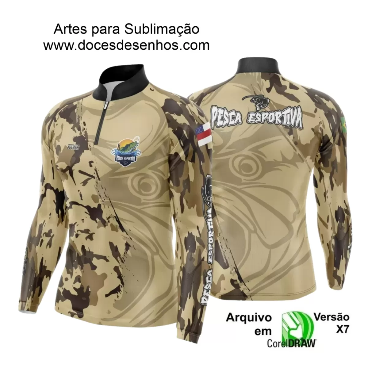 Arte Camiseta de Pesca Esportiva - 2024- 2025 - Templates Prontos