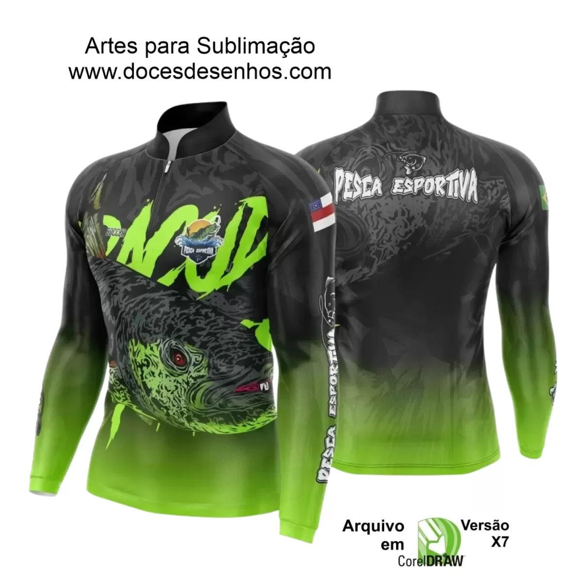 Arte Camiseta de Pesca Esportiva - 2024- 2025 - Templates Prontos