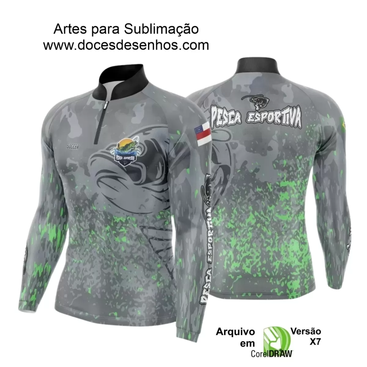 Arte Camiseta de Pesca Esportiva - 2024- 2025 - Templates Prontos