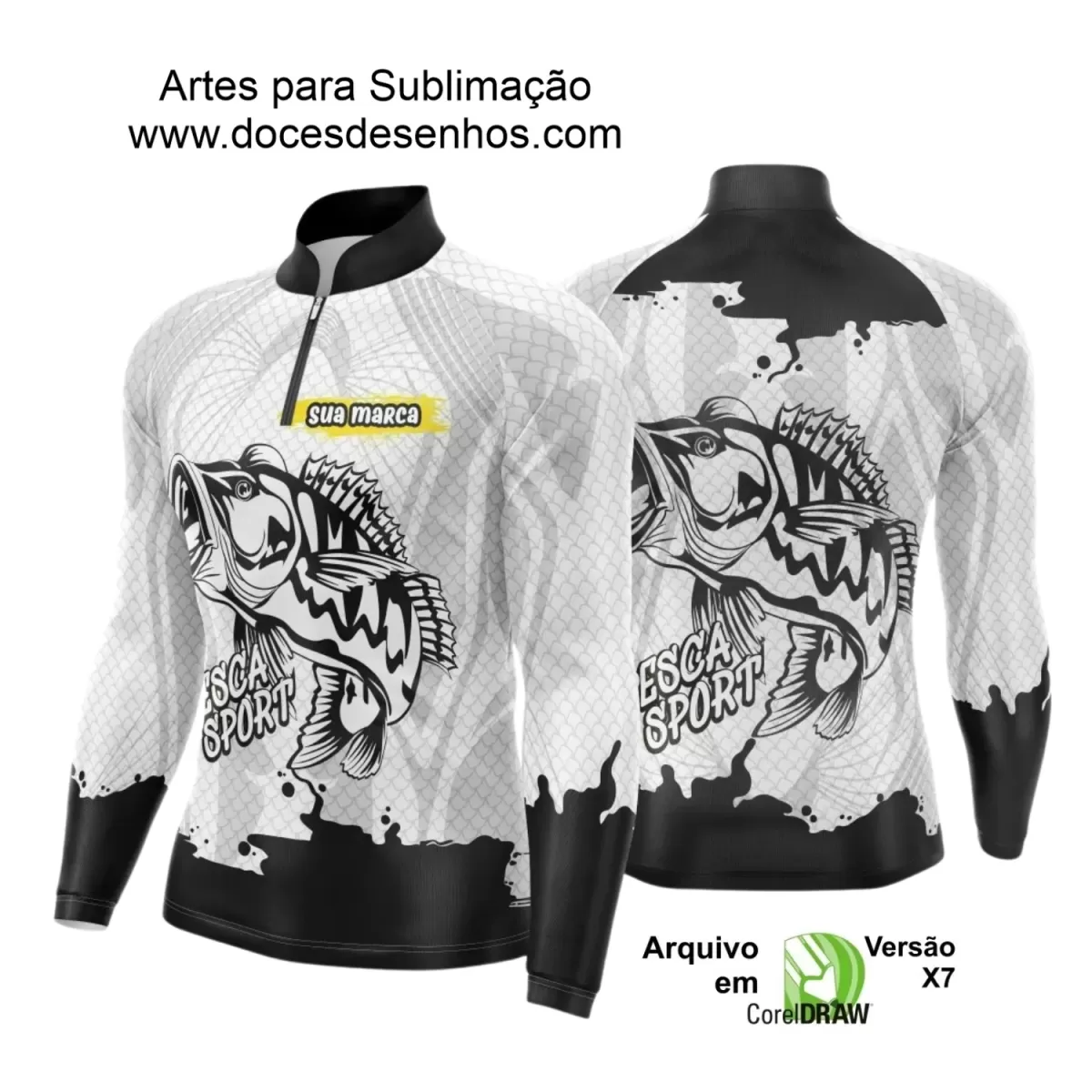 Arte Camiseta de Pesca Esportiva - 2024- 2025 - Templates Prontos