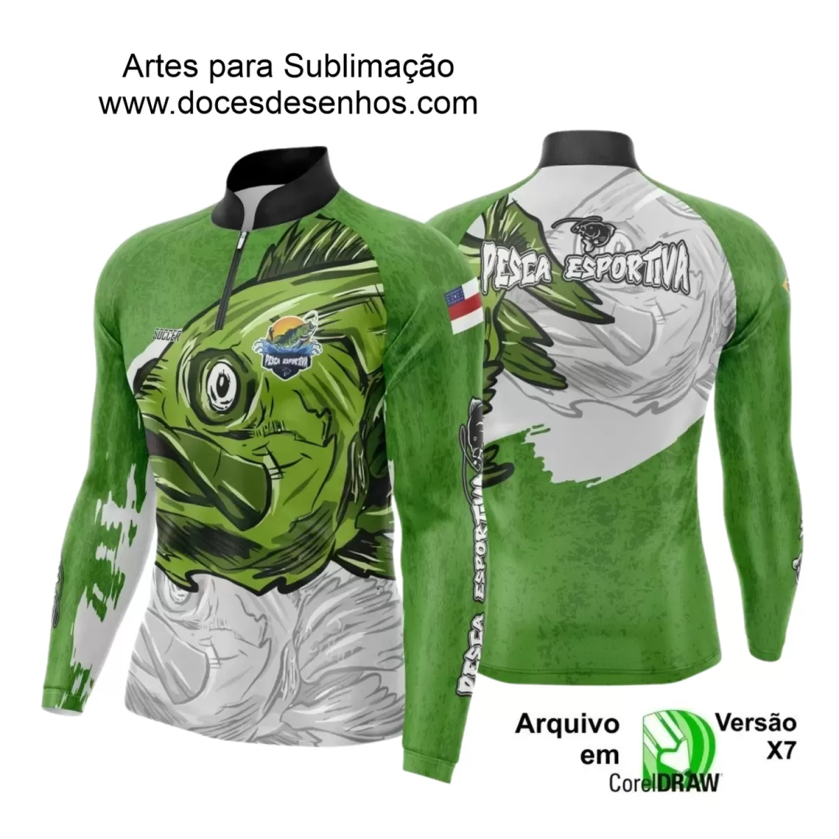 Arte Camiseta de Pesca Esportiva - 2024- 2025 - Templates Prontos