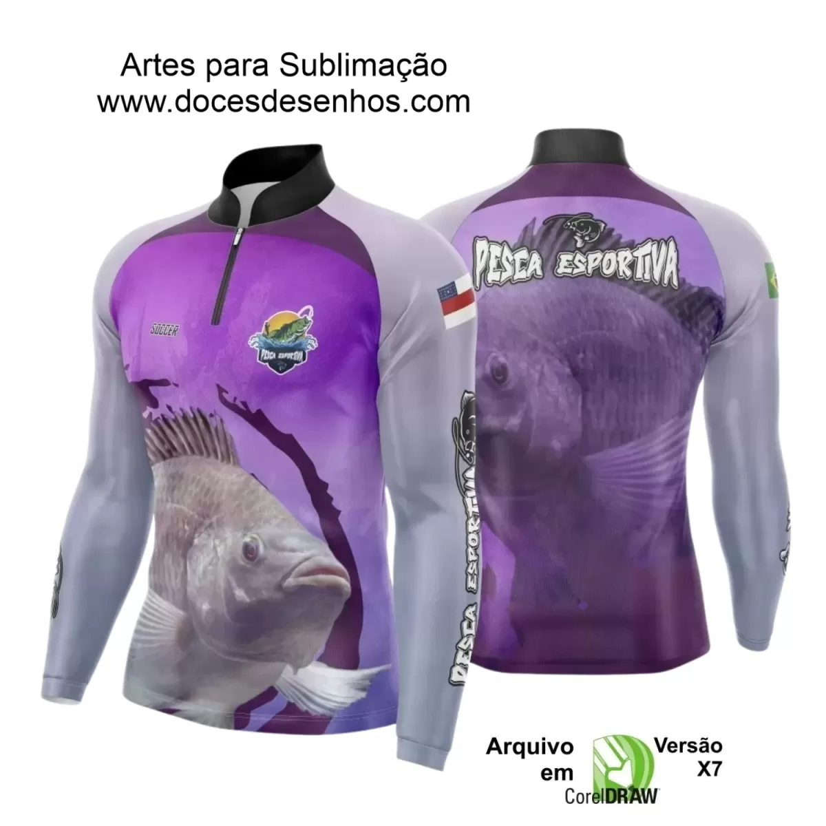 Arte Camiseta de Pesca Esportiva - 2024- 2025 - Templates Prontos