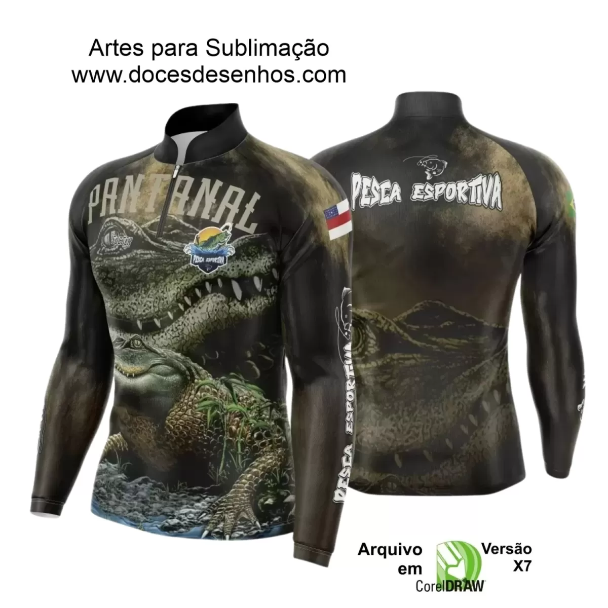 Arte Camiseta de Pesca Esportiva - 2024- 2025 - Templates Prontos