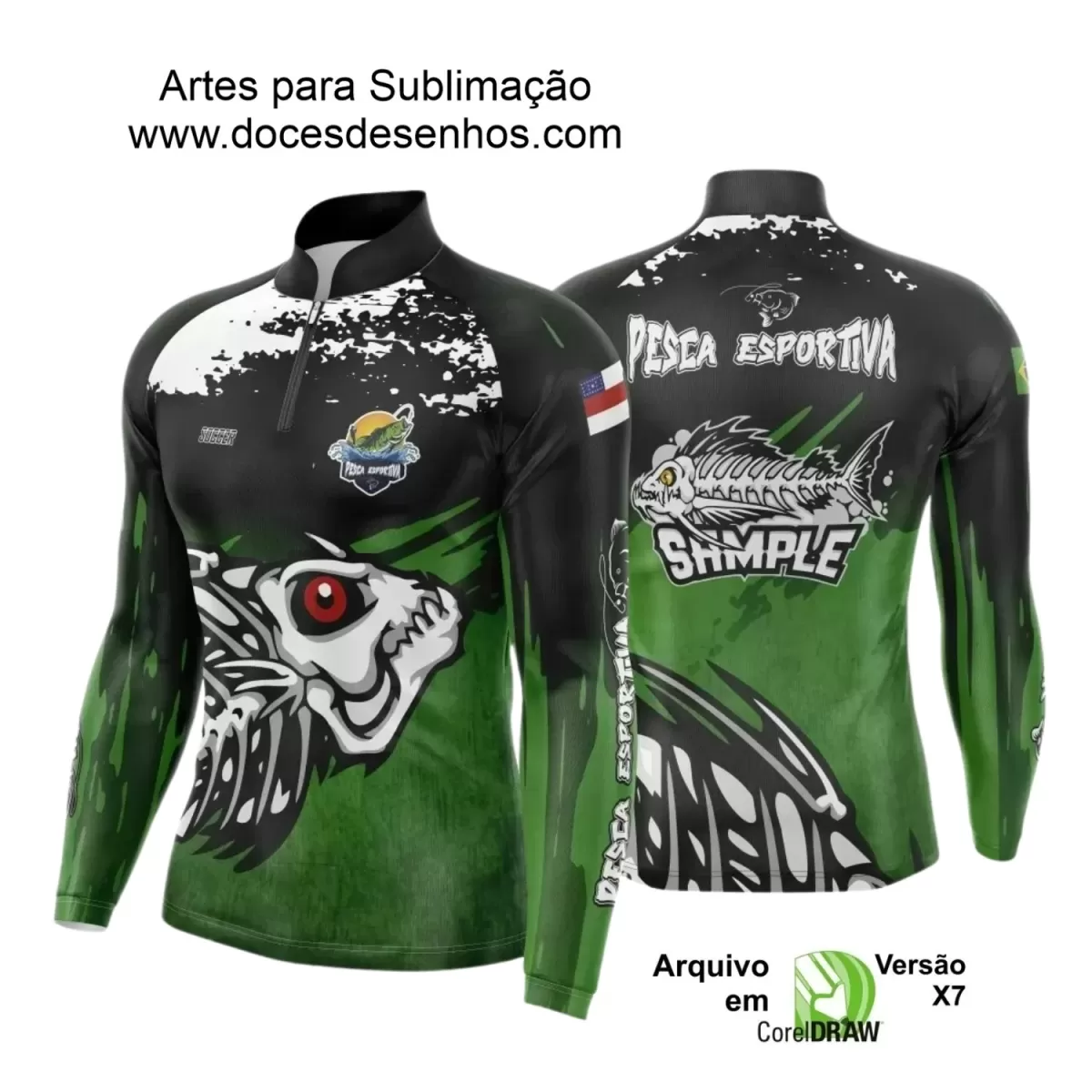 Arte Camiseta de Pesca Esportiva - 2024- 2025 - Templates Prontos