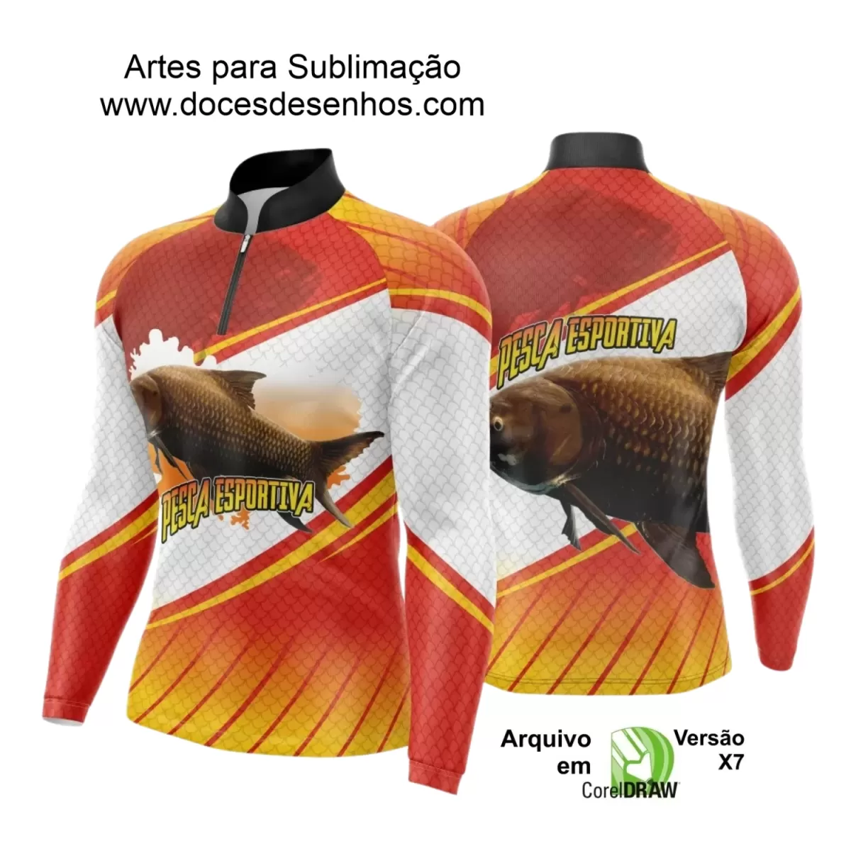 Arte Camiseta de Pesca Esportiva - 2024- 2025 - Templates Prontos