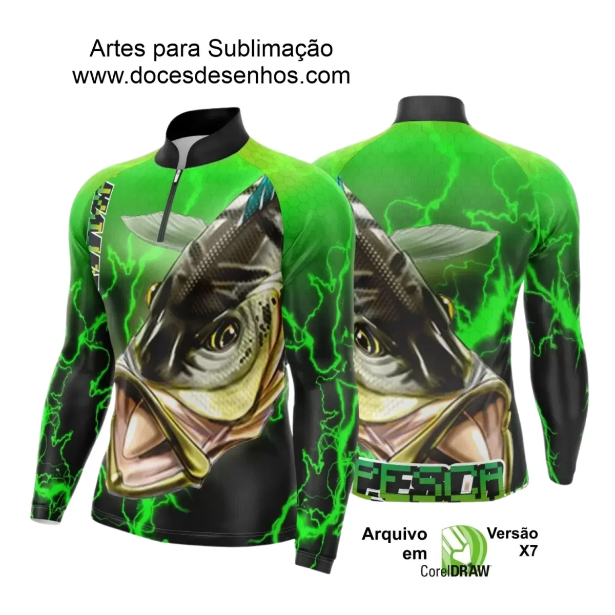 Arte Camiseta de Pesca Esportiva - 2024- 2025 - Templates Prontos