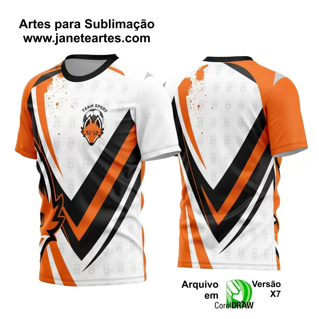 Arte Estampa - Camisa Branca e Laranja - Game 2024 - 2025