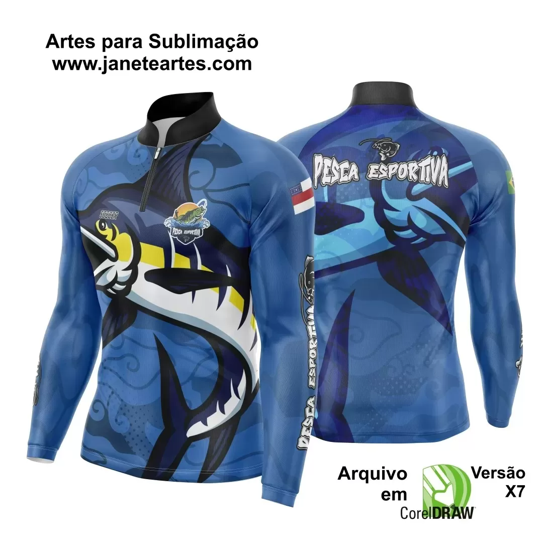 Arte Estampa Camisa De Pesca Esportiva Modelo 03