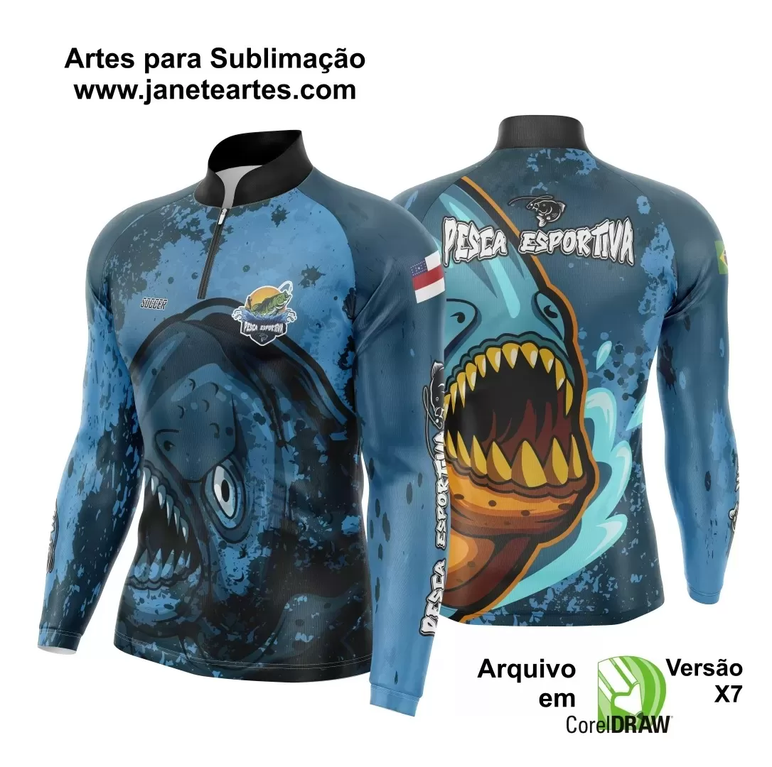 Arte Estampa Camisa De Pesca Esportiva Modelo 12