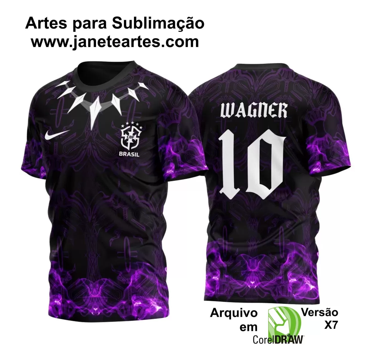 Arte Estampa Camisa Preta e Roxa Vetor - Interclasse 2024 - Jogos Internos 2024 - Pantera