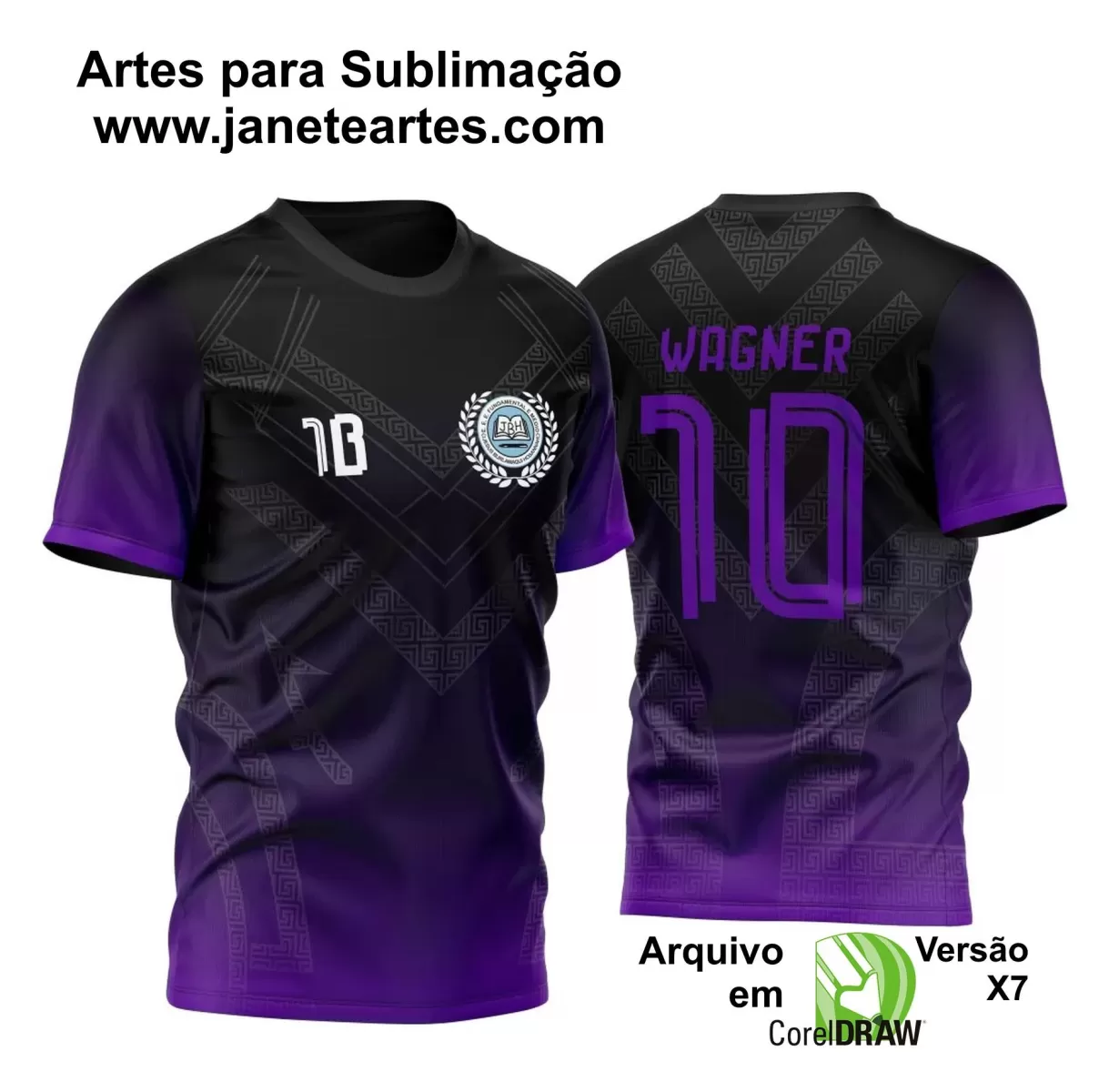 Arte Estampa Camisa Preta e Roxa Vetor - Interclasse 2024 - Jogos Internos 2024 - Pantera