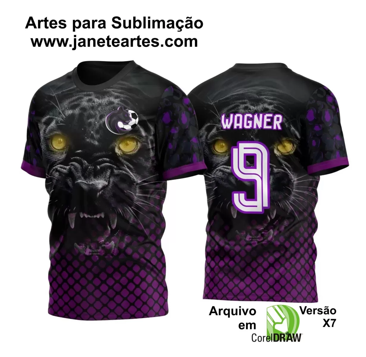 Arte Estampa Camisa Preta e Roxa Vetor - Interclasse 2024 - Jogos Internos 2024 - Pantera