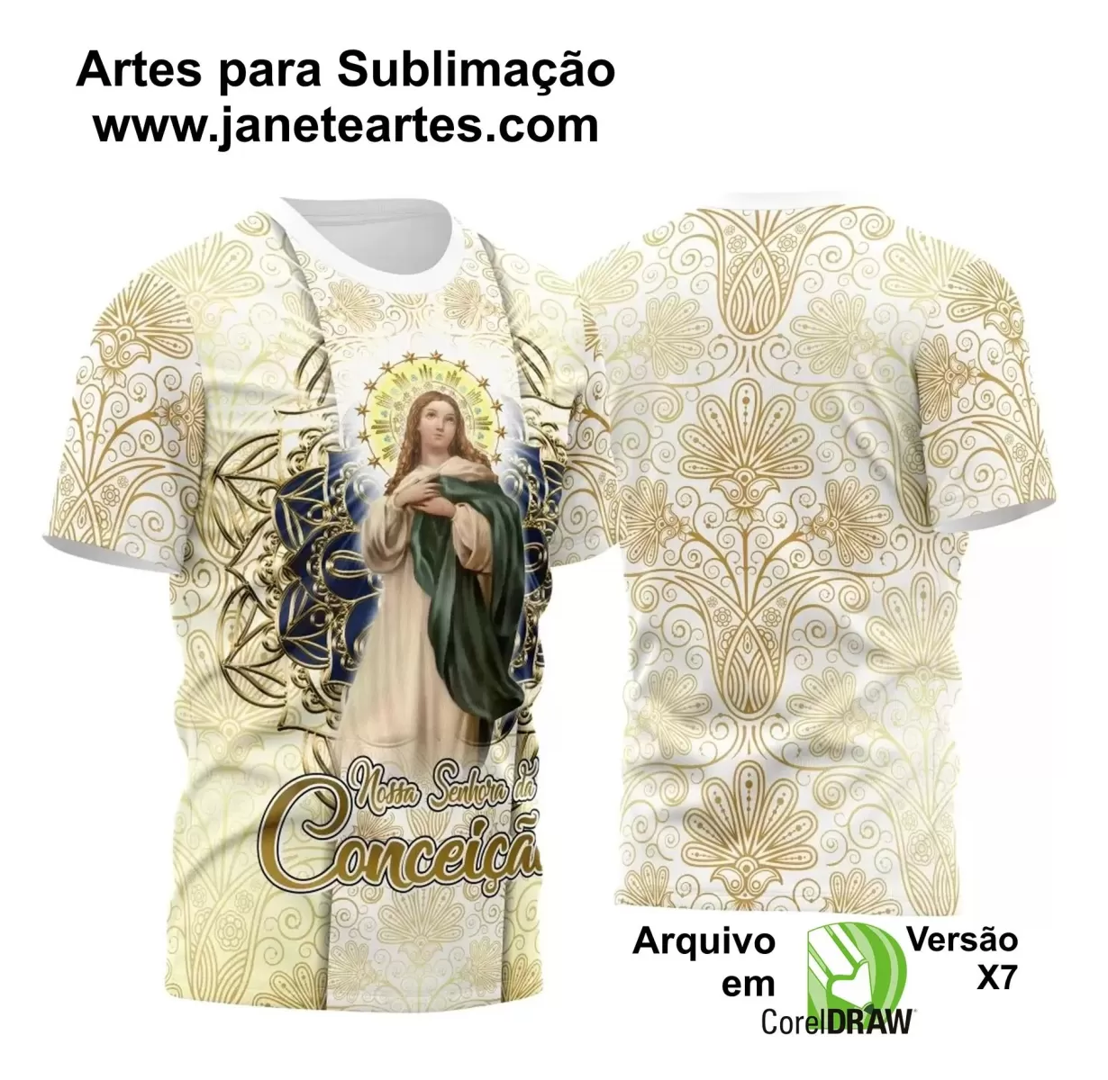 Arte Estampa Camisa - Religião - Festejo - Nossa Senhora Imaculada Conceição - 2024 - 2025