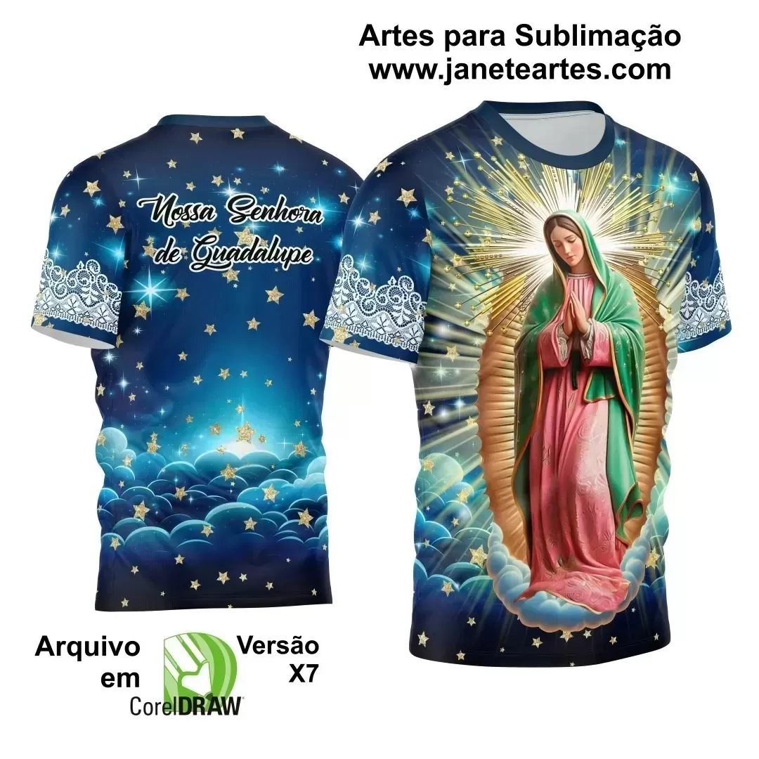 Arte Estampa Camisa - Religião - Festejo - Nossa Senhora de Guadalupe - 2024 - 2025