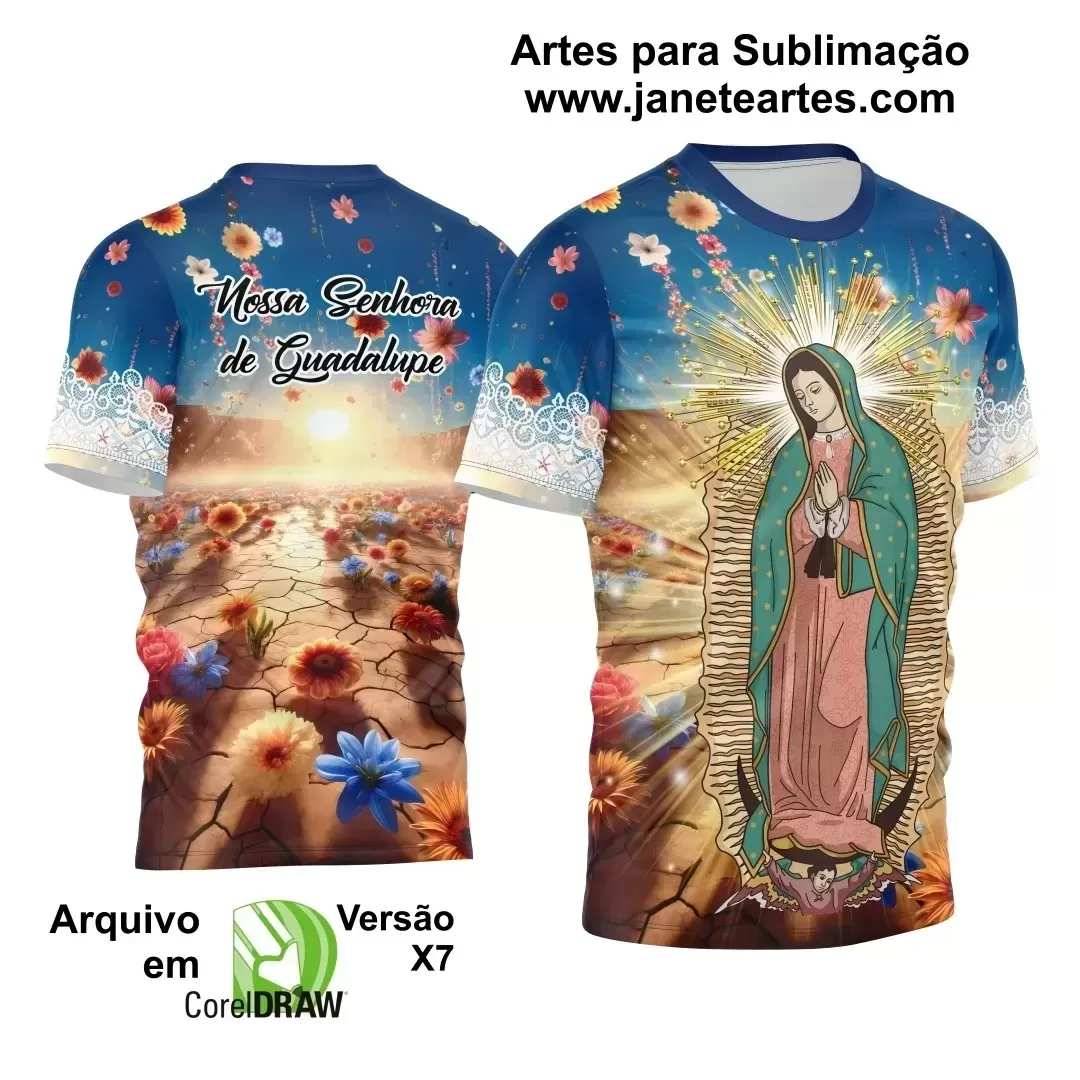 Arte Estampa Camisa - Religião - Festejo - Nossa Senhora de Guadalupe - 2024 - 2025