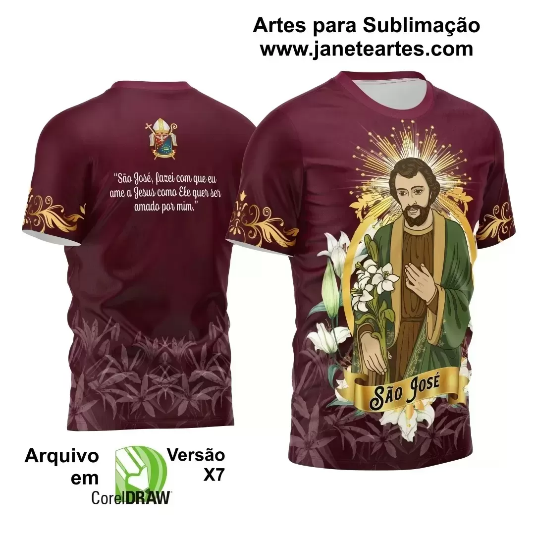 Arte Estampa Camisa - Religião - Festejo - São José - 2024 - 2025