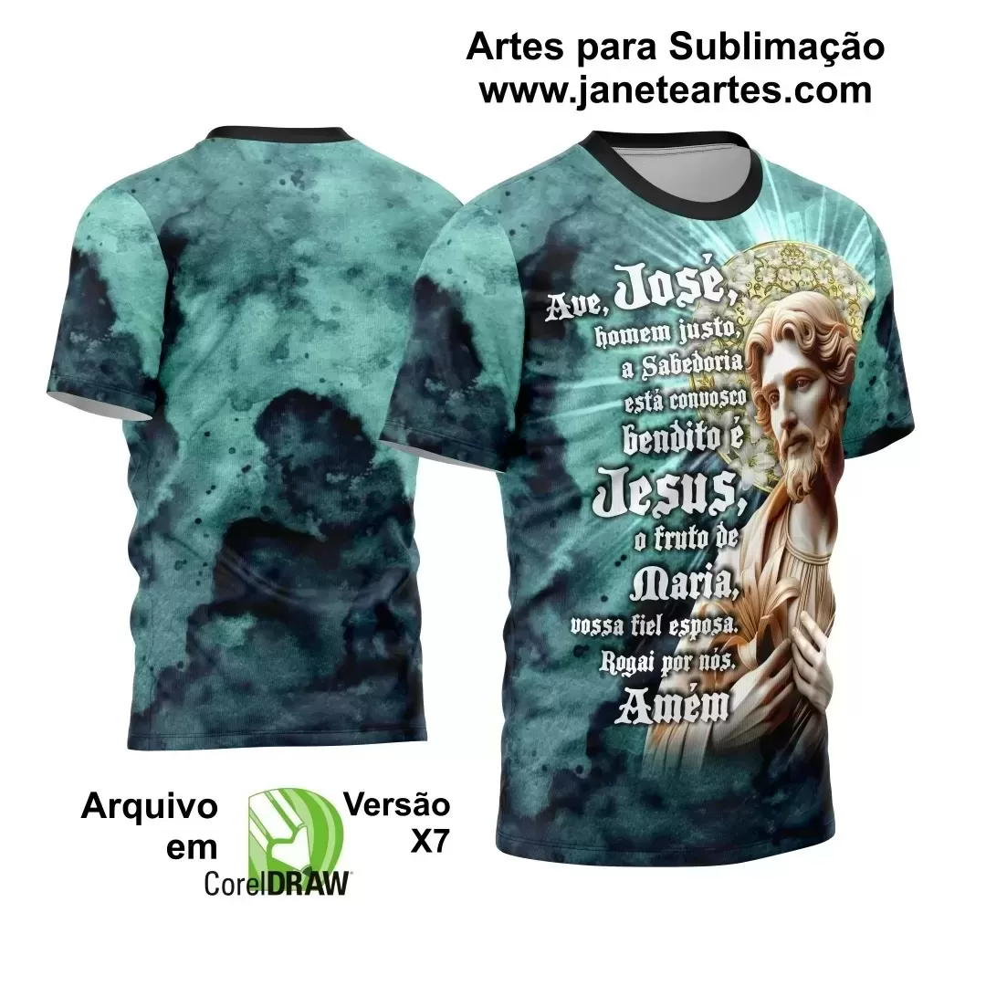 Arte Estampa Camisa - Religião - Festejo - São José - 2024 - 2025