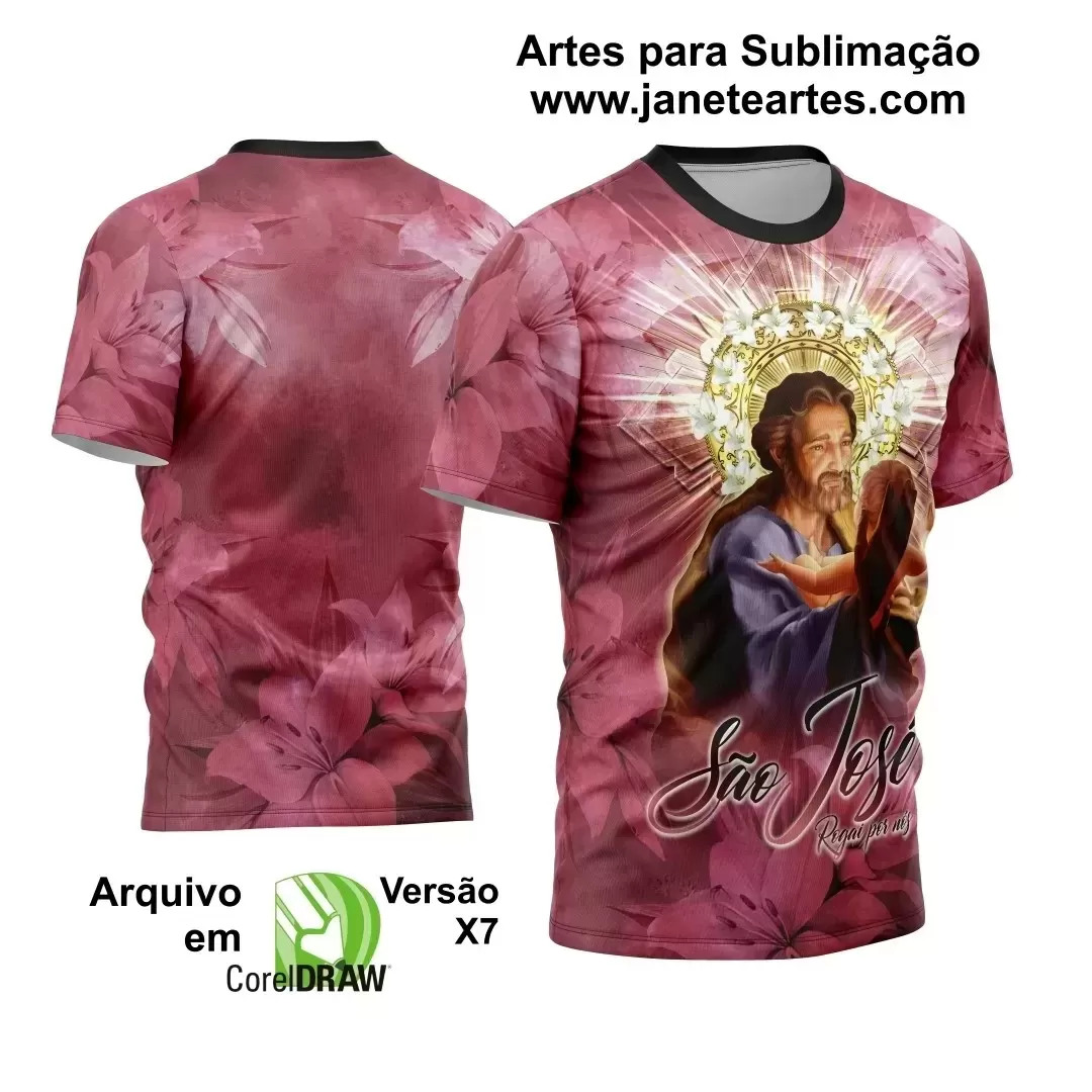 Arte Estampa Camisa - Religião - Festejo - São José - 2024 - 2025