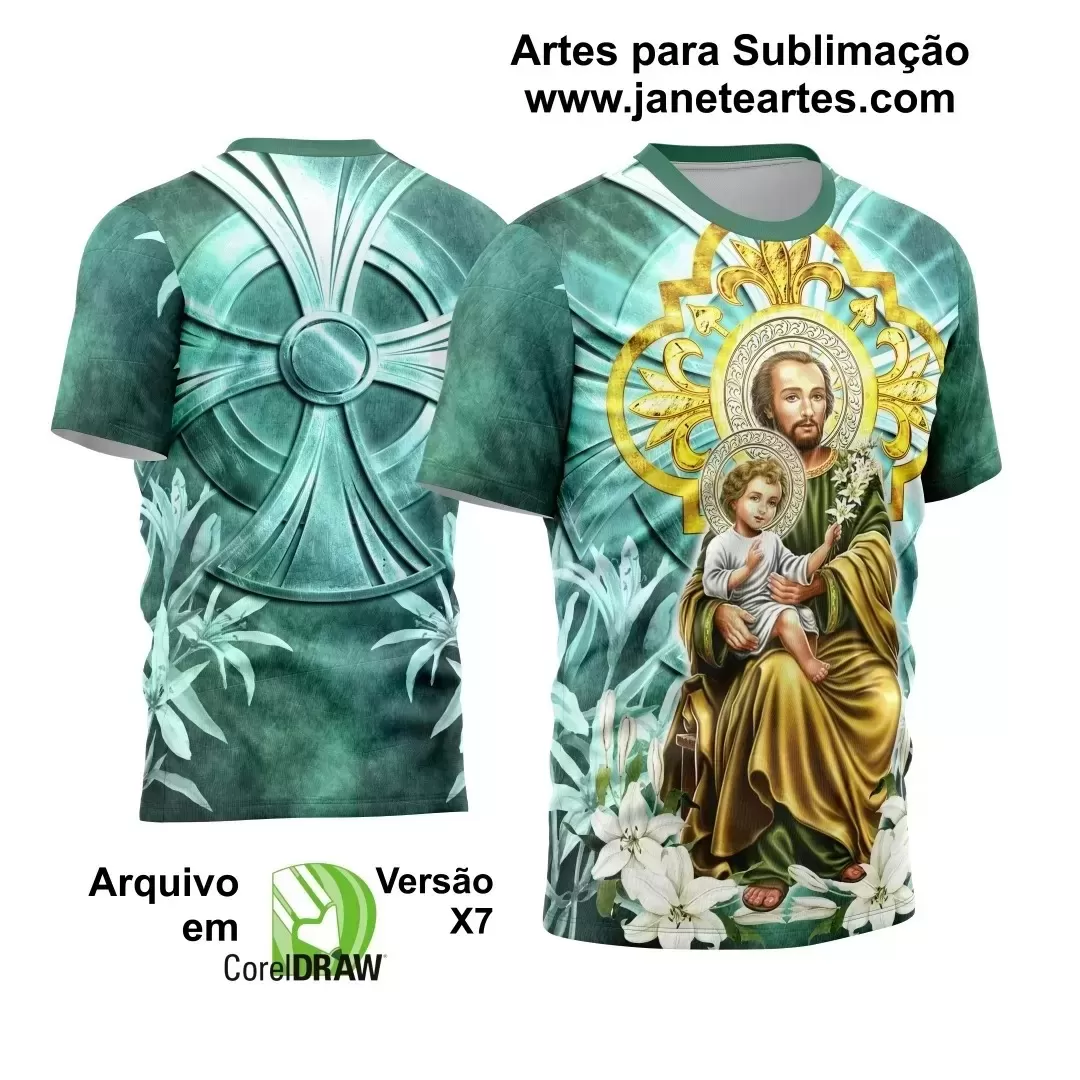 Arte Estampa Camisa - Religião - Festejo - São José - 2024 - 2025