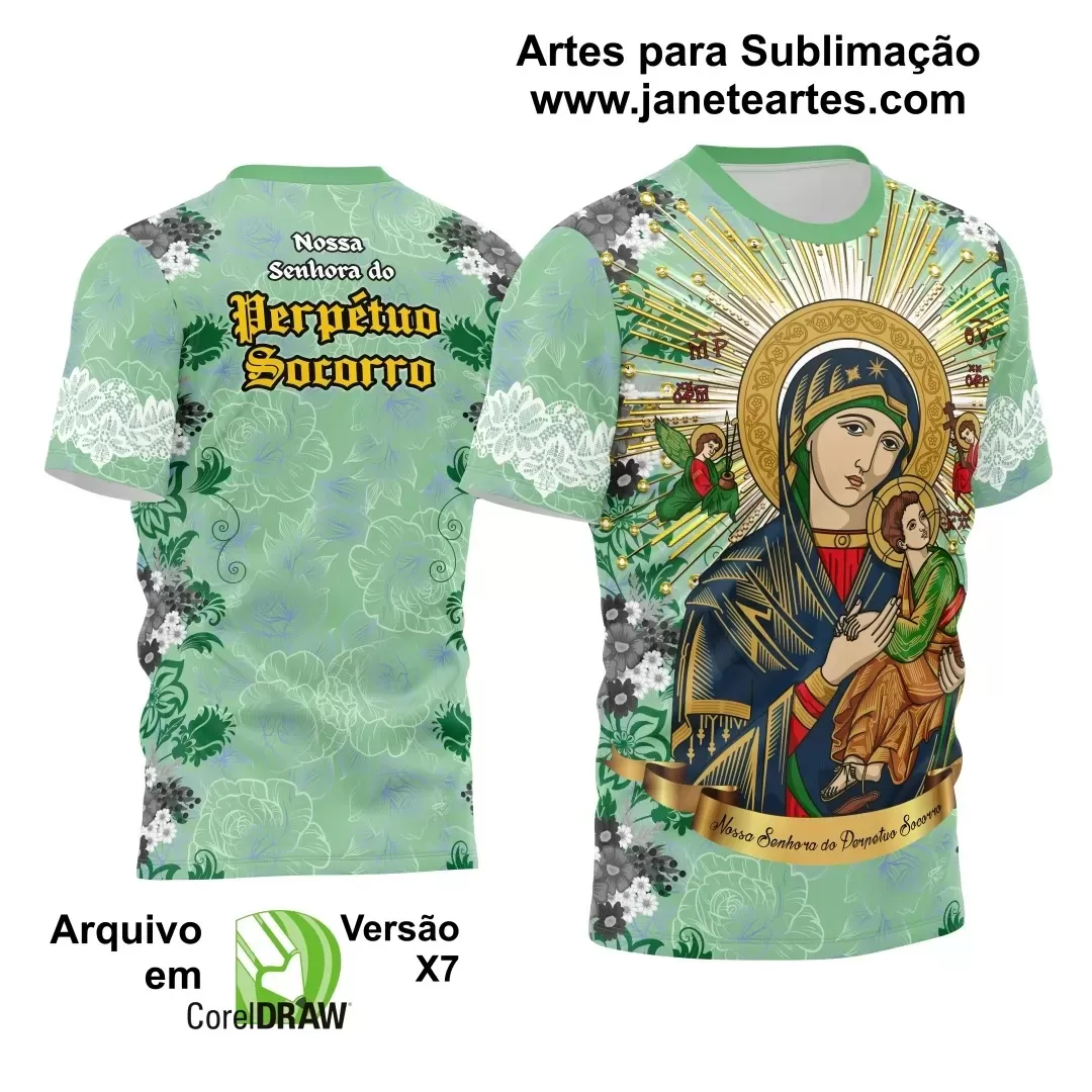 Arte Estampa Camisa Verde - Religião - Festejo - Nossa Senhora do  Perpétuo Socorro 2024