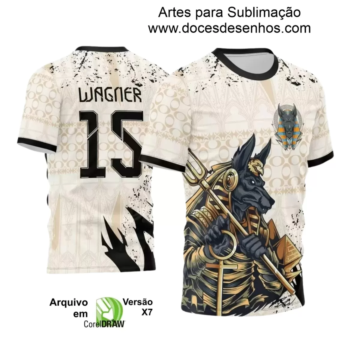 Arte Estampa Camiseta Escolar - Interclasse 2024 – 2025 - Tema Anúbis