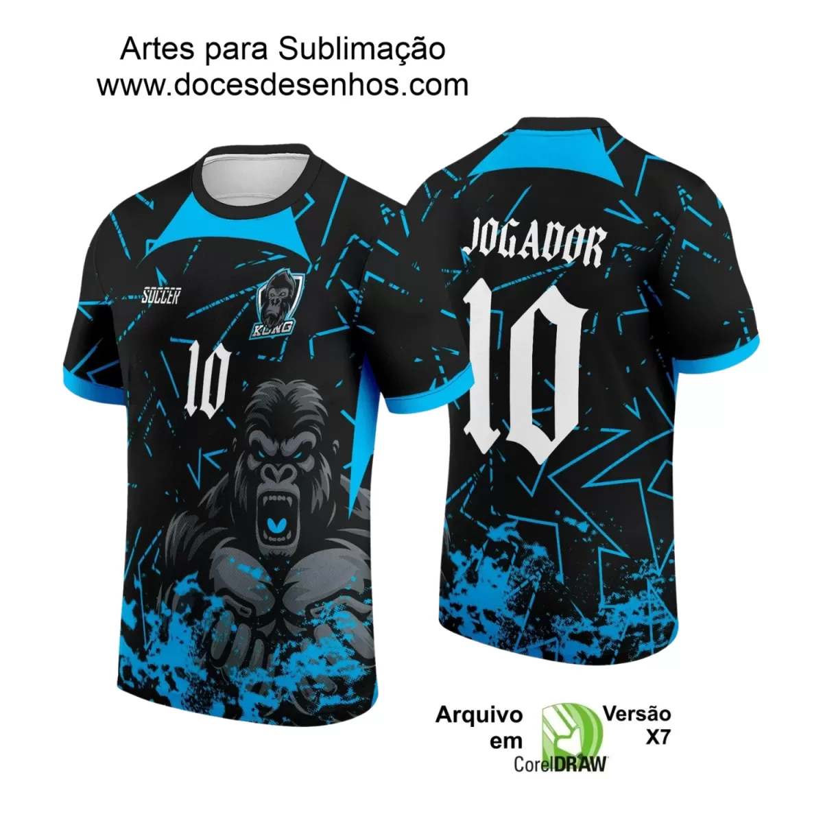 Arte Estampa Camiseta Escolar - Preta e Azul - Interclasse 2024 – 2025 - Gorila