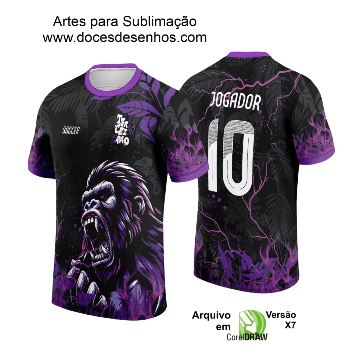 Arte Estampa Camiseta Escolar - Preta e Roxa - Interclasse 2024 – 2025 - Gorila