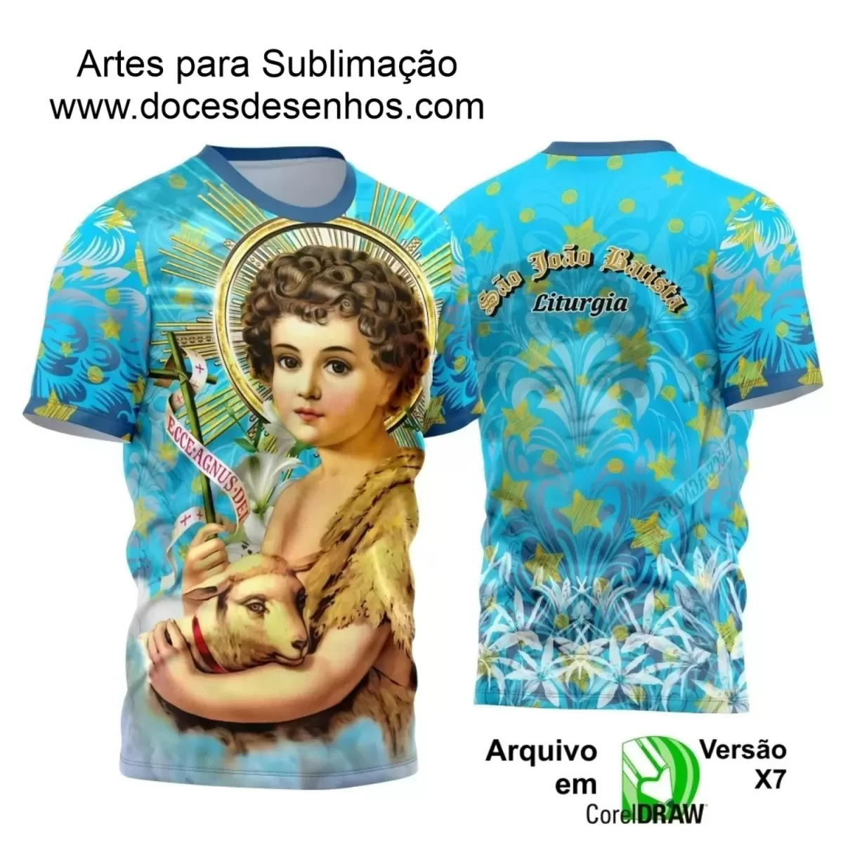 Arte Estampa Camiseta Religiosa - São João Batista - Religião - 2025 - Festejo e Devoção - 2025