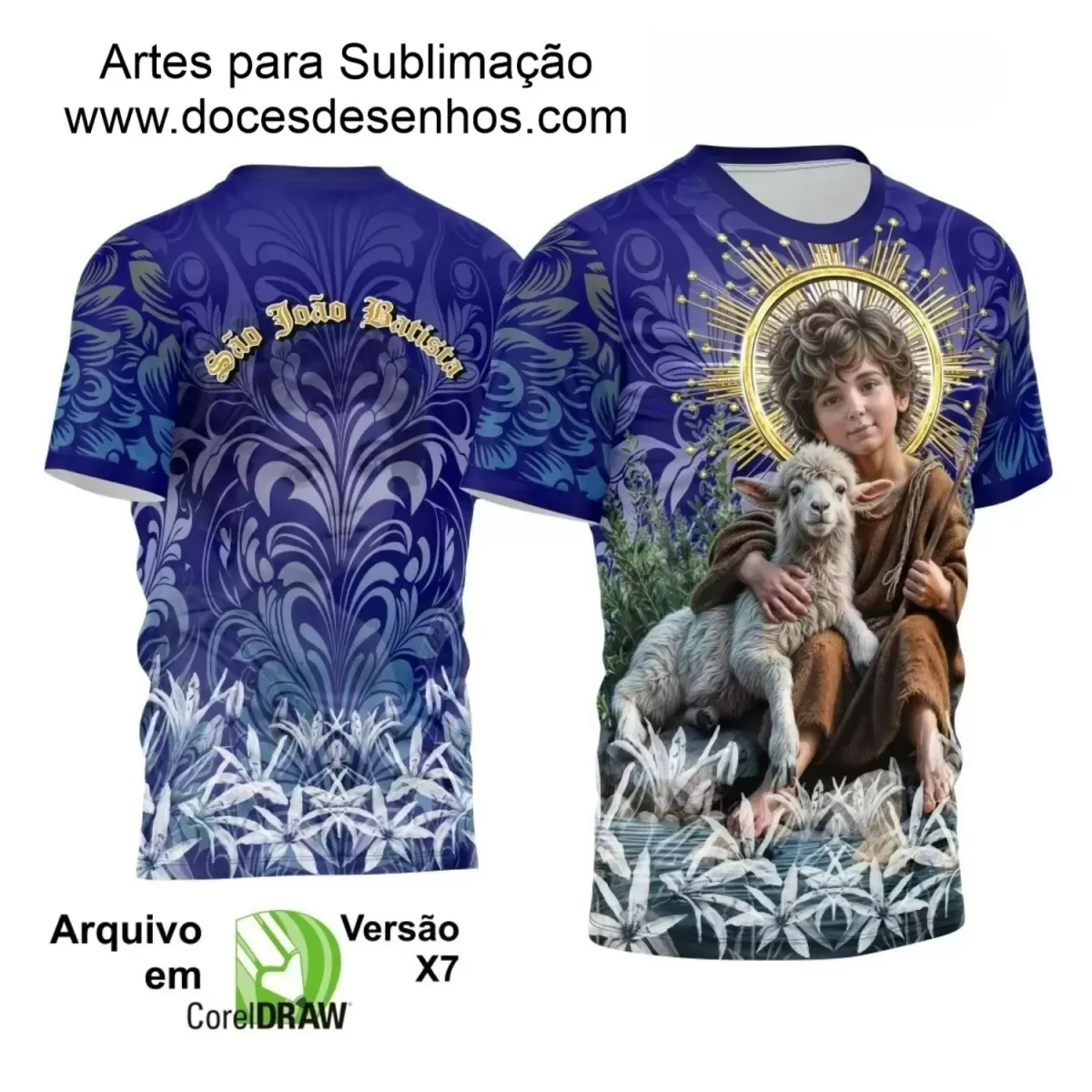 Arte Estampa Camiseta Religiosa - São João Batista - Religião - 2025 - Festejo e Devoção - 2025