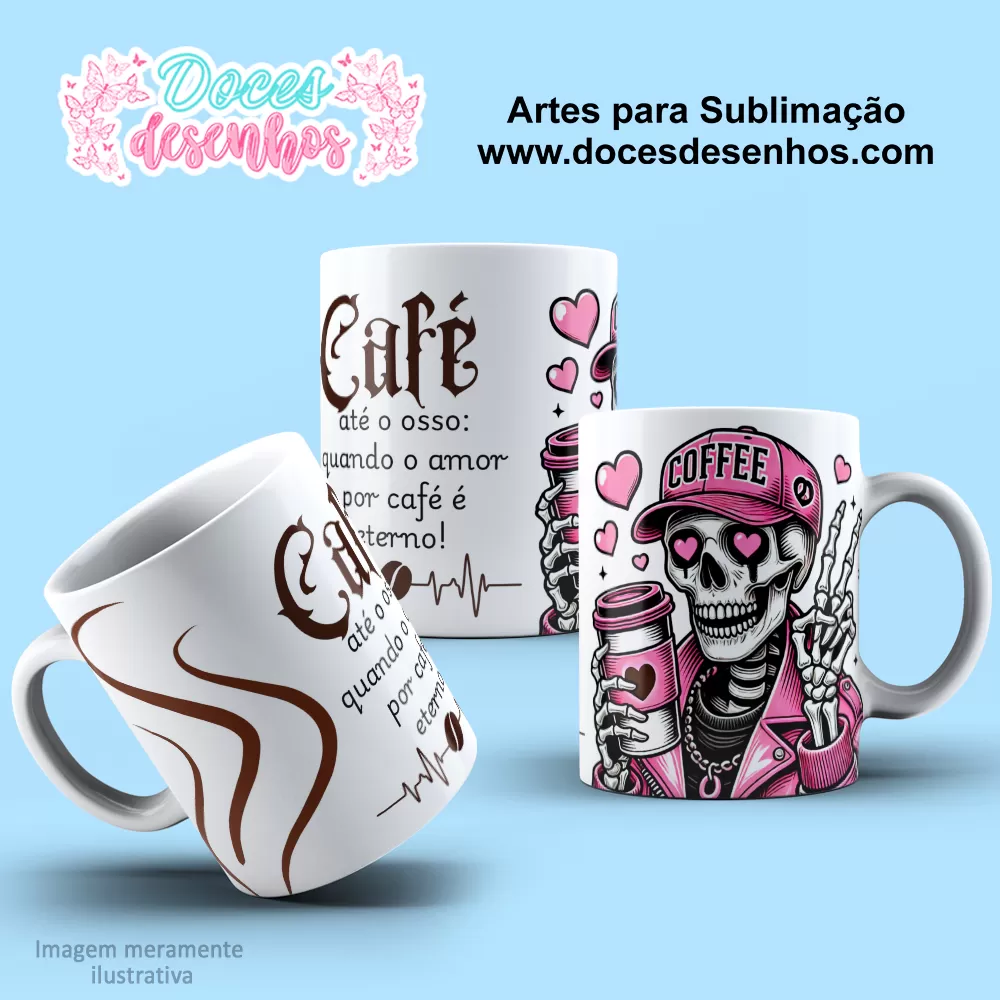 Arte Estampa Caneca - Café Até O Osso - 2024 - 2025