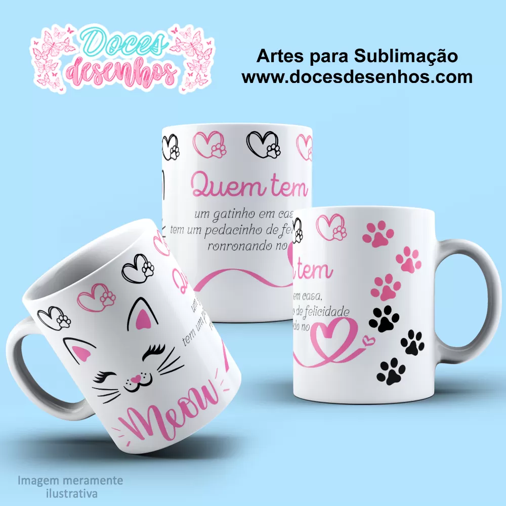 Arte Estampa Caneca - Pet -  Gatinho - 2024 - 2025