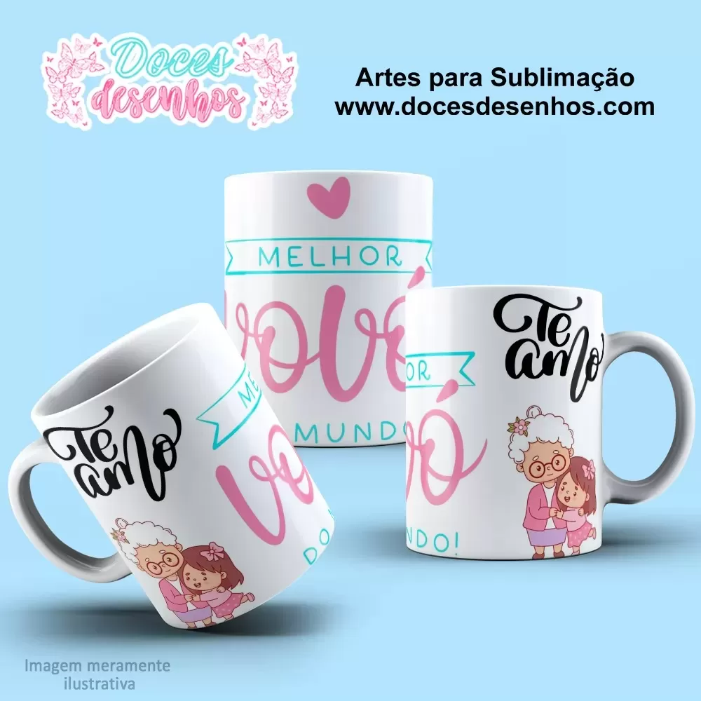 Arte Estampa Caneca Sublimação 2024 - Dia dos Avós 2024